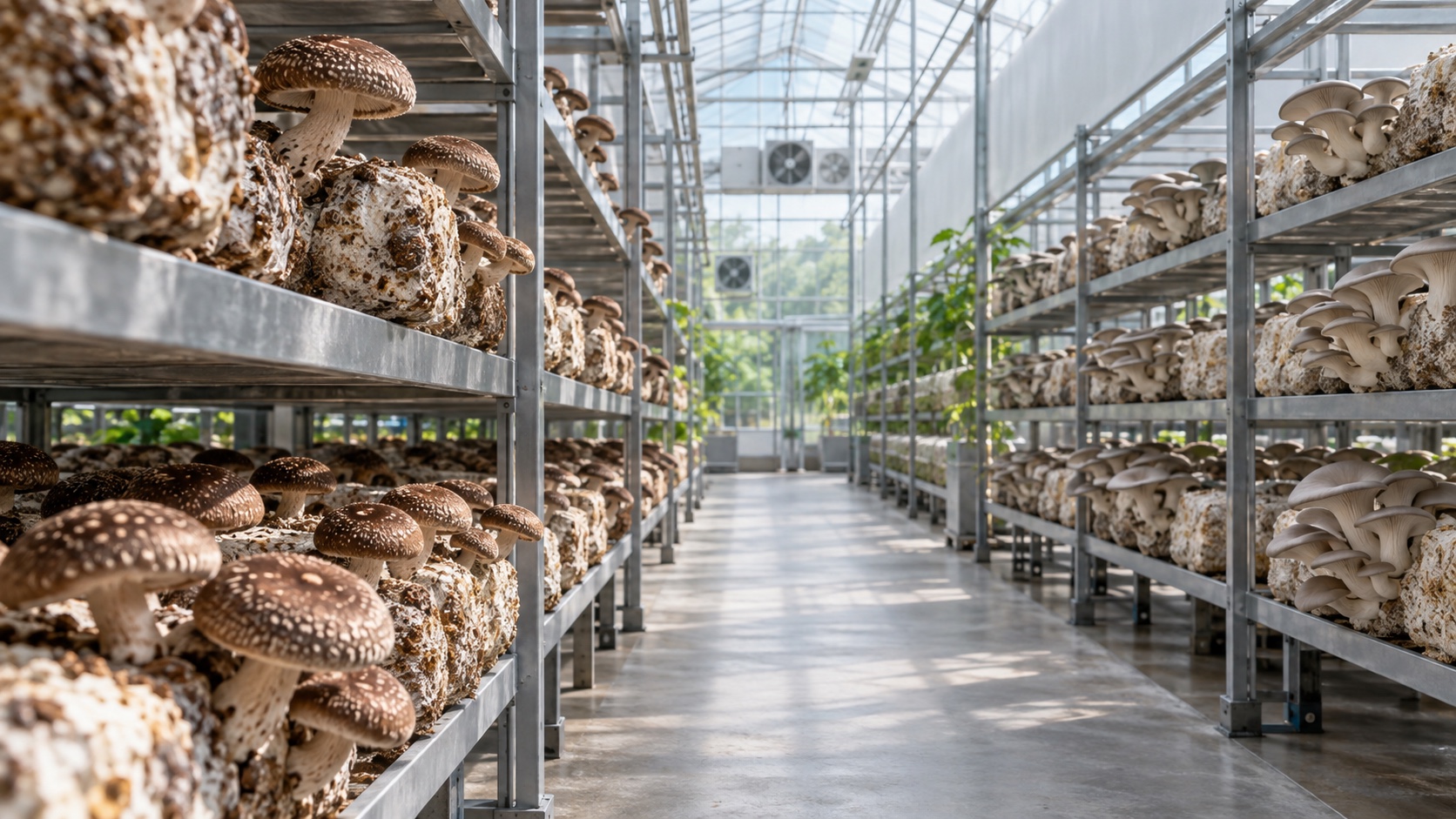 Modern edible mushroom cultivation facility